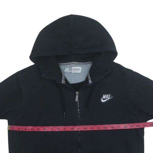 Nike Men's Black Full Zip Fleece Hoodie M Regular Logo Sportswear - Image 2