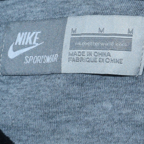 Nike Men's Black Full Zip Fleece Hoodie M Regular Logo Sportswear - Image 6