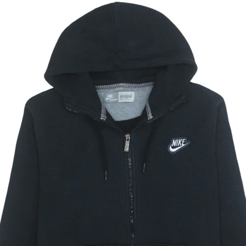 Nike Men's Black Full Zip Fleece Hoodie M Regular Logo Sportswear - Image 7