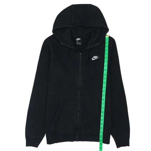 Nike Men's Black Full Zip Fleece Hoodie Size M - Image 3