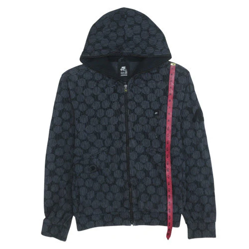 Nike Mens Black Full Zip Hooded Sweatshirt L Geometric Pattern - Image 3