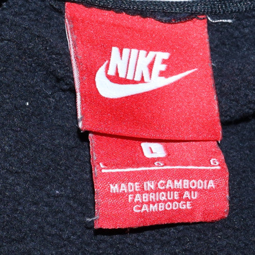 Nike Men's Black Full Zip Hoodie L Cotton Blend Casual Sweatshirt - Image 5