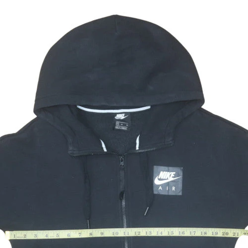 Nike Men's Black Full Zip Hoodie Medium Sports Fleece - Image 3