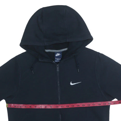 Nike Men's Black Full Zip Hoodie Size L Long Sleeve Fleece - Image 2