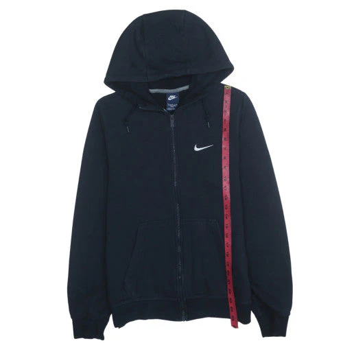 Nike Men's Black Full Zip Hoodie Size L Long Sleeve Fleece - Image 3