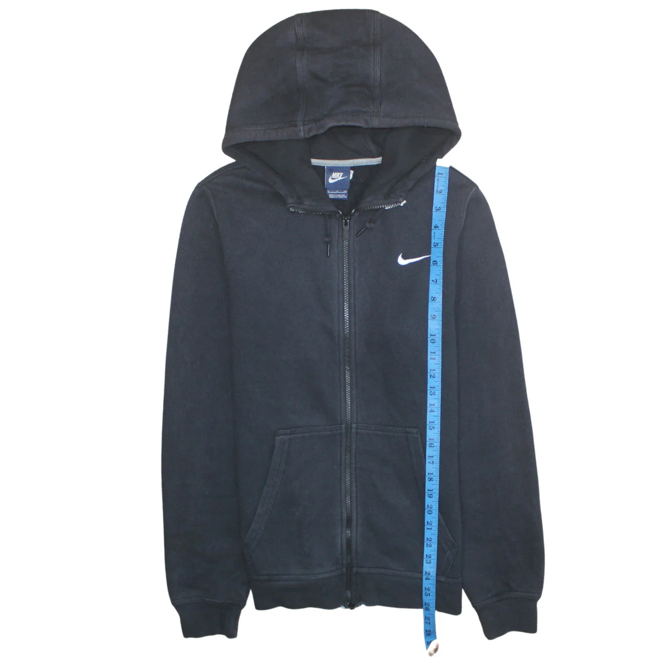 Nike Men's Black Full Zip Hoodie Size S Regular Fit Fleece Sweatshirt - Image 3