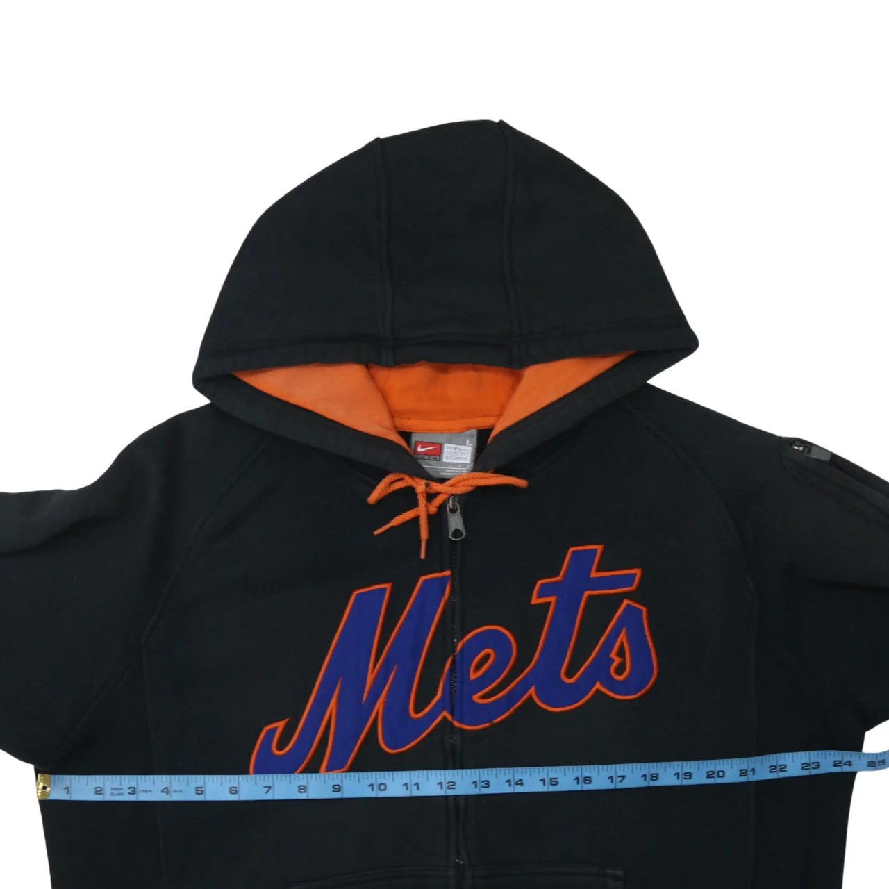 Nike Men's Black Full Zip Mets Hoodie Size L Fleece Sportswear - Image 3
