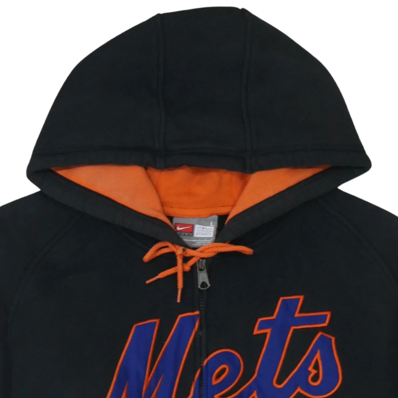 Nike Men's Black Full Zip Mets Hoodie Size L Fleece Sportswear - Image 7