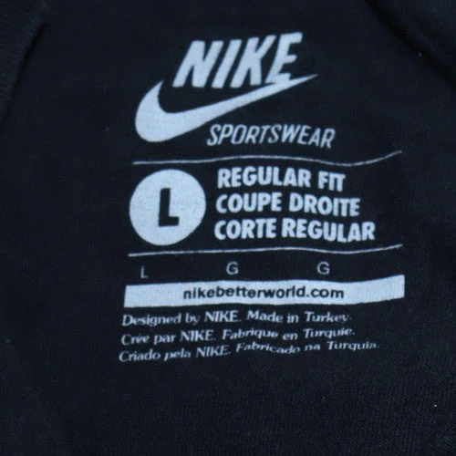Nike Mens Black Graphic Print Crew Neck Regular Fit T-Shirt Size L - Image 5