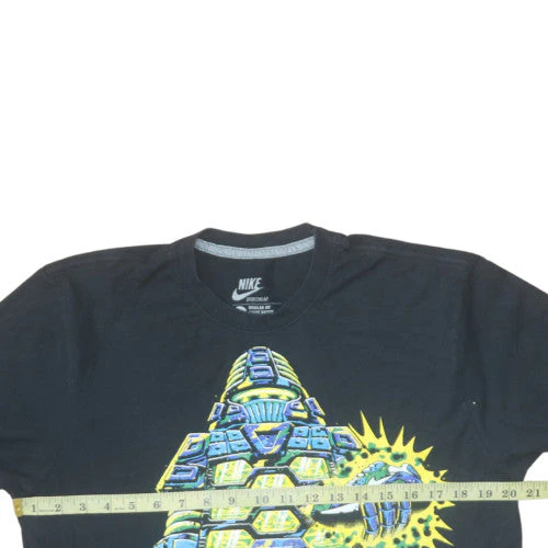 Nike Mens Black Graphic Print Regular Fit T-Shirt Size L - Image 2