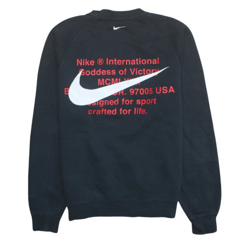 Nike Men's Black Graphic Pullover Sweatshirt M Crew Neck Fleece - Image 4