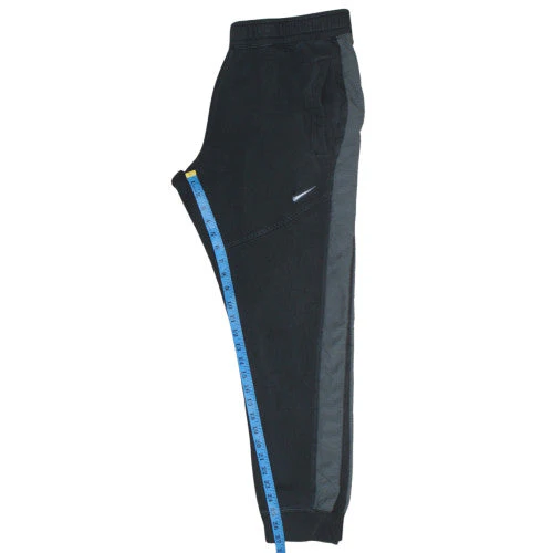 Nike Men's Black Jogger Activewear Trousers L Fleece Side Stripe - Image 2