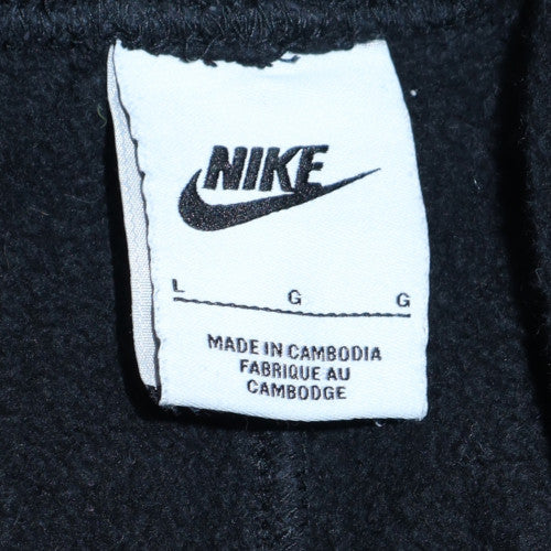 Nike Men's Black Jogger Activewear Trousers L Fleece Side Stripe - Image 6