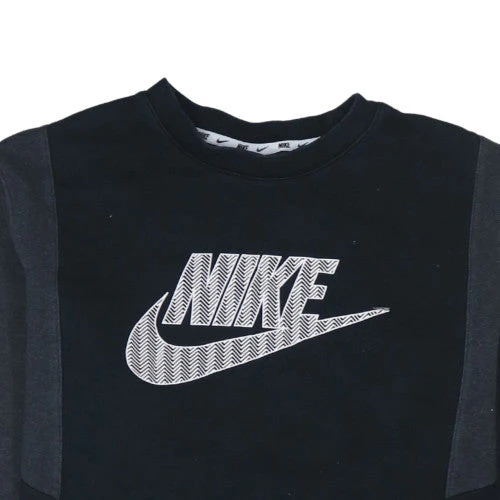 Nike Men's Black Logo Pullover Sweatshirt Size M - Image 8