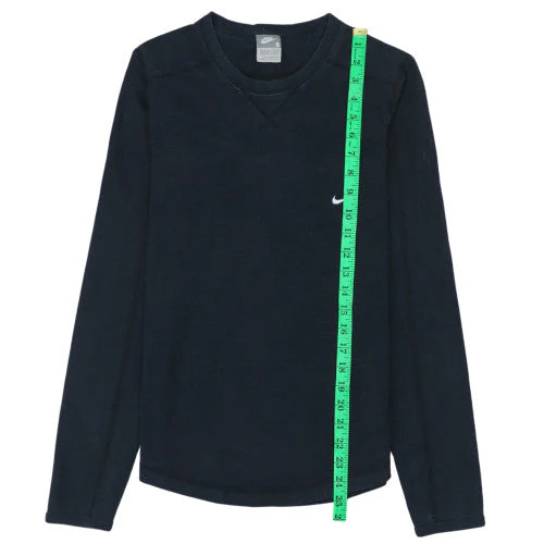 Nike Men's Black Long Sleeve Crew Neck Cotton Top Size Small - Image 2