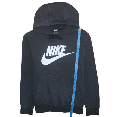 Nike Mens Black Medium Pullover Hoodie Graphic Logo Sweatshirt - Image 2