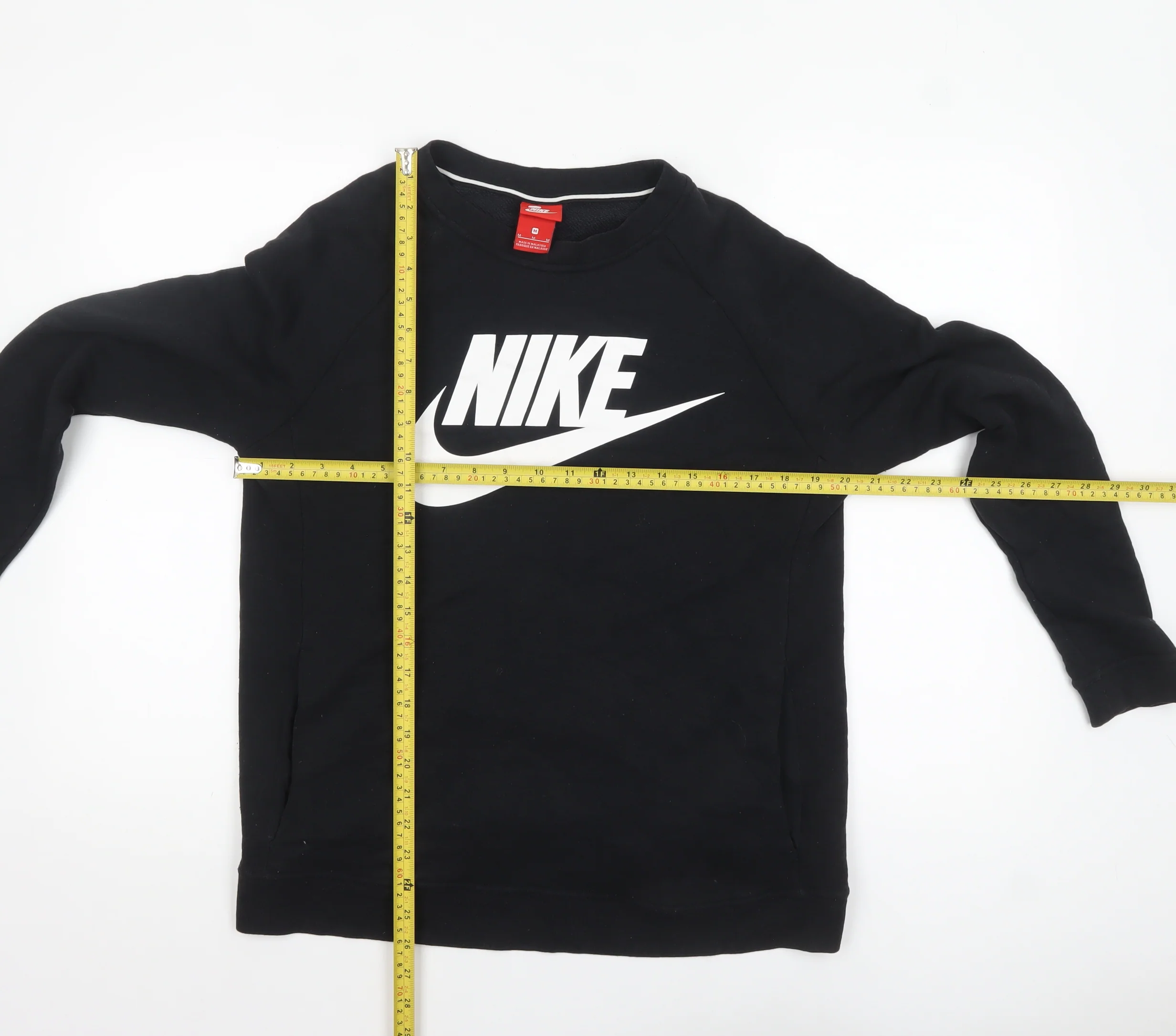 Nike Men's Black Medium Pullover Logo Crew Neck Sweatshirt - Image 2