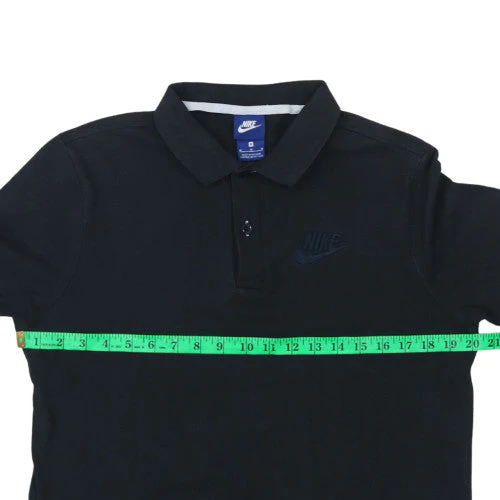 Nike Men's Black Polo Shirt M Regular Fit Cotton Sports Top - Image 2