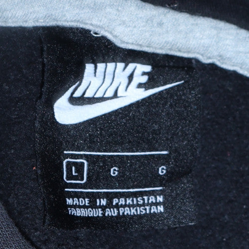 Nike Men's Black Pullover Hoodie Fleece Logo L Regular Fit - Image 5
