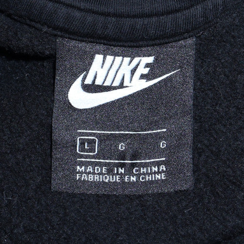 Nike Men's Black Pullover Hoodie L Cotton Fleece Logo Sportswear - Image 5