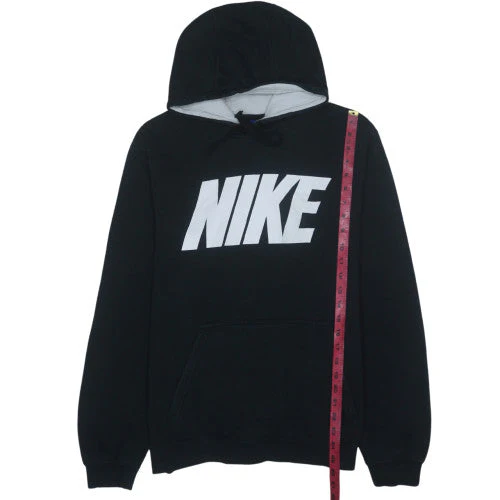 Nike Men's Black Pullover Hoodie L Fleece Logo Sweatshirt - Image 3