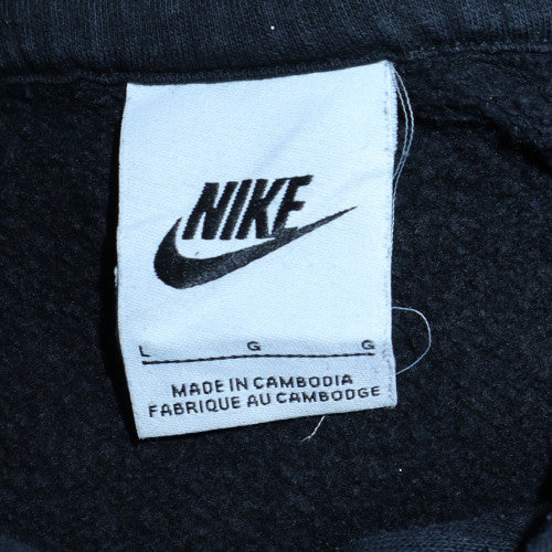 Nike Mens Black Pullover Hoodie Large Fleece Cotton Blend - Image 5