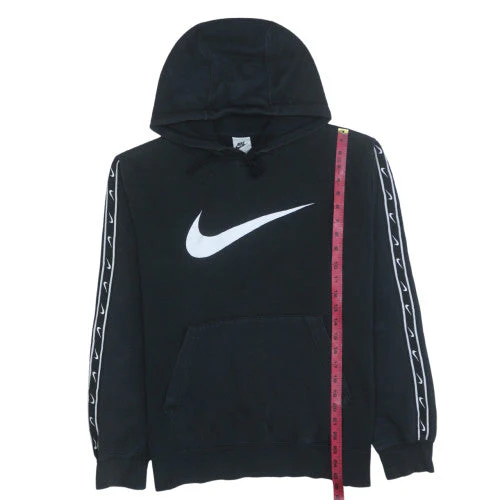Nike Men's Black Pullover Hoodie Medium Sports Logo Fleece - Image 2