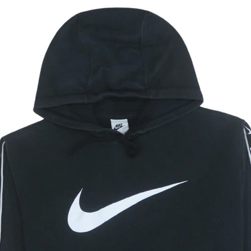 Nike Men's Black Pullover Hoodie Medium Sports Logo Fleece - Image 8