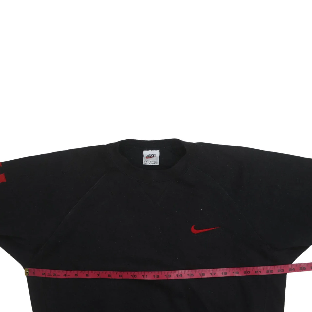 Nike Men's Black Red Logo Pullover Sweatshirt Medium Sportswear - Image 2