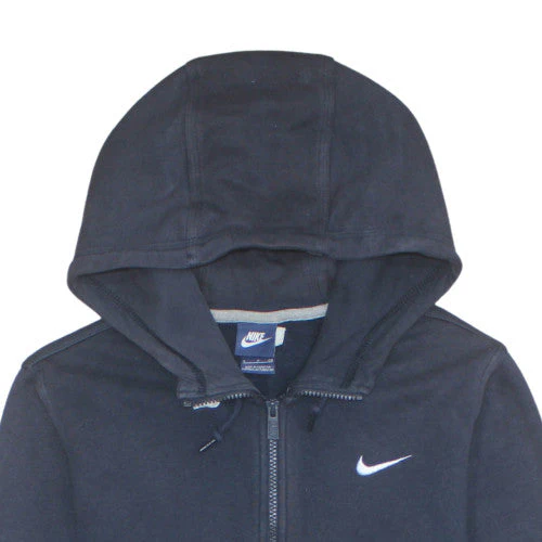 Nike Men's Black S Full Zip Hoodie Sweatshirt Logo Fleece - Image 8