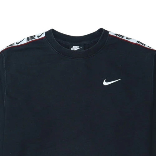 Nike Men's Black Small Crew Neck Logo Sweatshirt Cotton Blend - Image 7