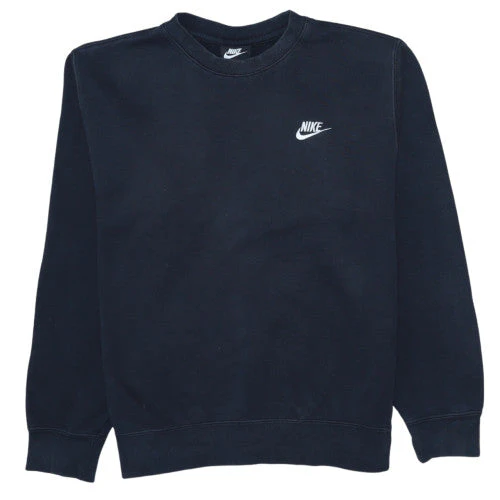 Nike Men's Black Small Crew Neck Pullover Sweatshirt Fleece Cotton Blend