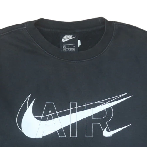 Nike Men's Black Small Pullover Air Logo Fleece Sweatshirt - Image 8