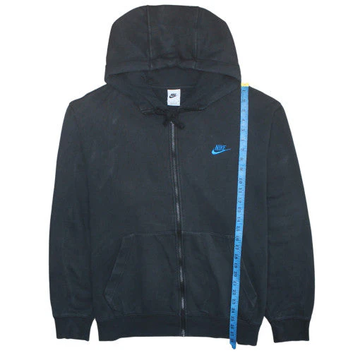 Nike Men's Black XL Full Zip Hoodie with Blue Logo - Image 3