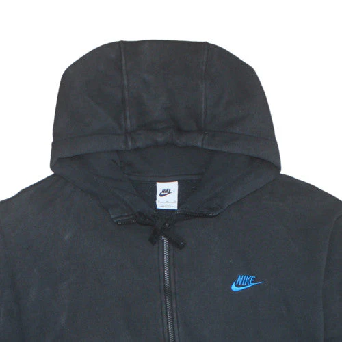 Nike Men's Black XL Full Zip Hoodie with Blue Logo - Image 7