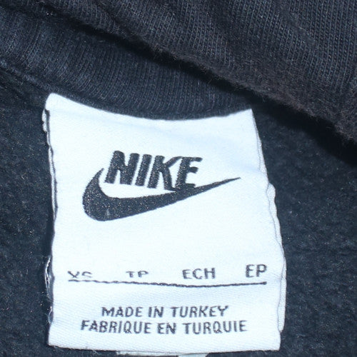 Nike Mens Black XS Pullover Hoodie Blue Logo Graphic Print - Image 5