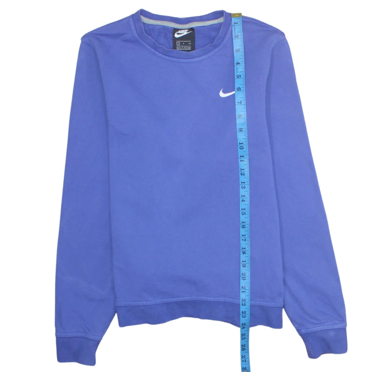 Nike Men's Blue Cotton Crew Neck Pullover Sweatshirt Size S - Image 3