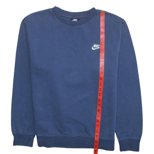 Nike Mens Blue Crew Neck Sweatshirt M Classic Fleece Pullover - Image 3