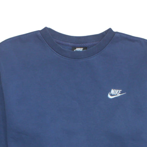 Nike Mens Blue Crew Neck Sweatshirt M Classic Fleece Pullover - Image 7