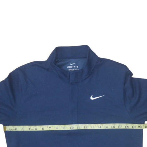 Nike Men's Blue Dri-FIT 1/4 Zip Long Sleeve Sweatshirt M - Image 2
