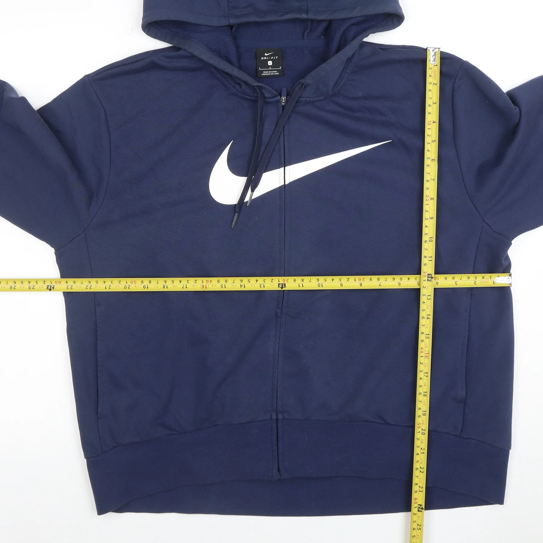 Nike Men's Blue Dri-Fit Full Zip Hoodie Size L - Image 2