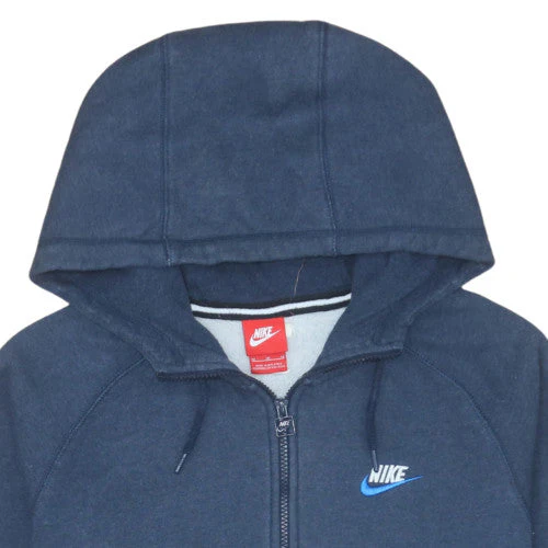 Nike Men's Blue Full Zip Fleece Hoodie in Size M - Image 7