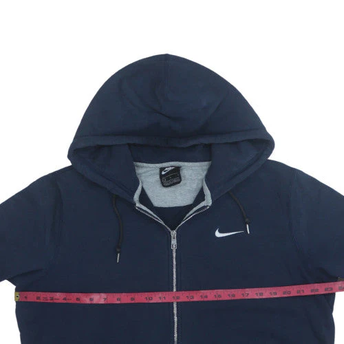 Nike Men's Blue Full Zip Fleece Hoodie Sweatshirt L - Image 2