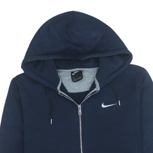 Nike Men's Blue Full Zip Fleece Hoodie Sweatshirt L - Image 7