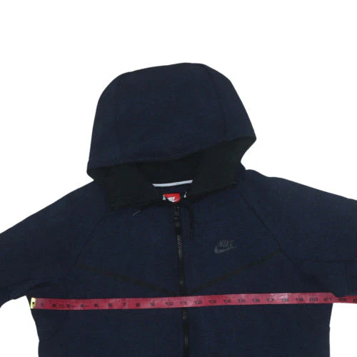 Nike Men's Blue Full Zip Hoodie Medium Fleece Sportswear - Image 3