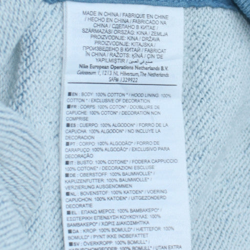 Nike Men's Blue Full Zip Hoodie S Sportswear Cotton - Image 6