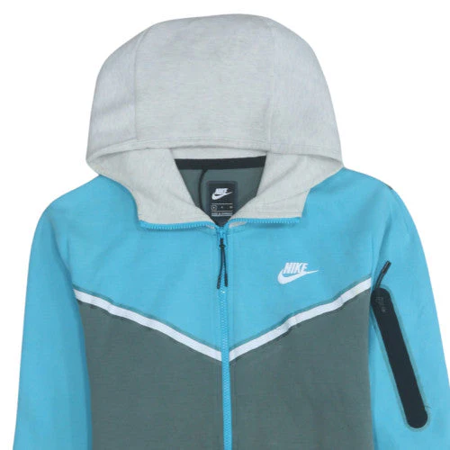 Nike Men's Blue Full Zip Hoodie S Sportswear Cotton Blend - Image 8