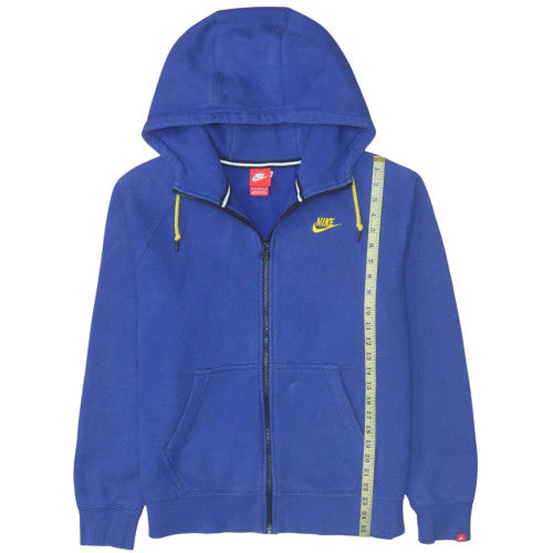 Nike Men's Blue Full Zip Hoodie Size L Fleece Sweatshirt - Image 3
