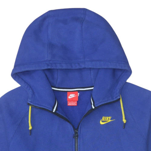 Nike Men's Blue Full Zip Hoodie Size L Fleece Sweatshirt - Image 8