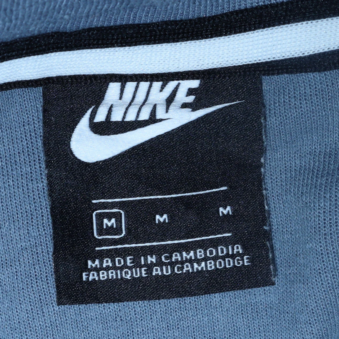 Nike Men's Blue Full Zip Hoodie Size M Lightweight Cotton Blend - Image 5